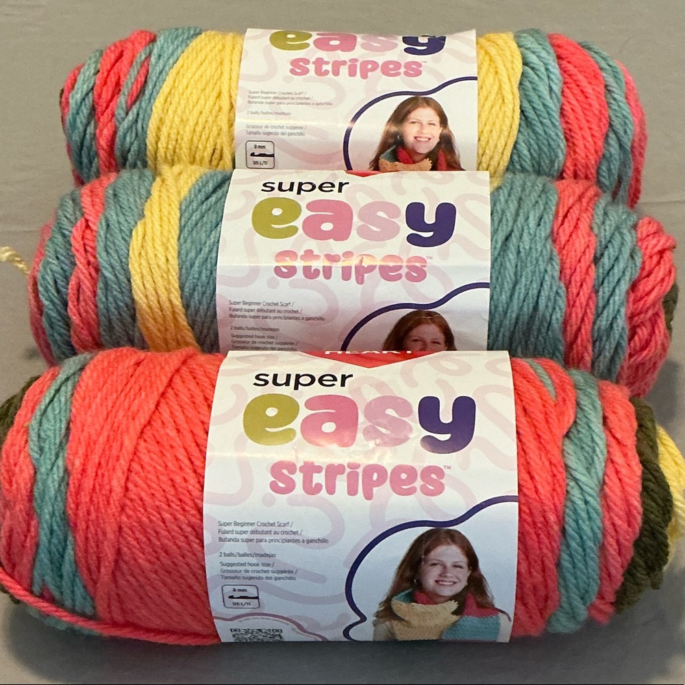 Red Heart Super Easy Stripes Yarn - Garden Party